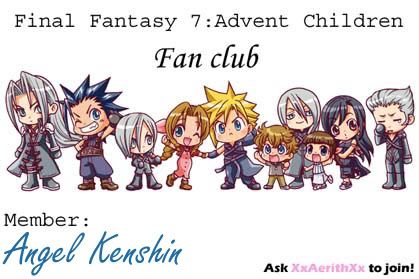 The Final Fantasy 7: Advent Children Fan Club; Founder: XxAerithXx