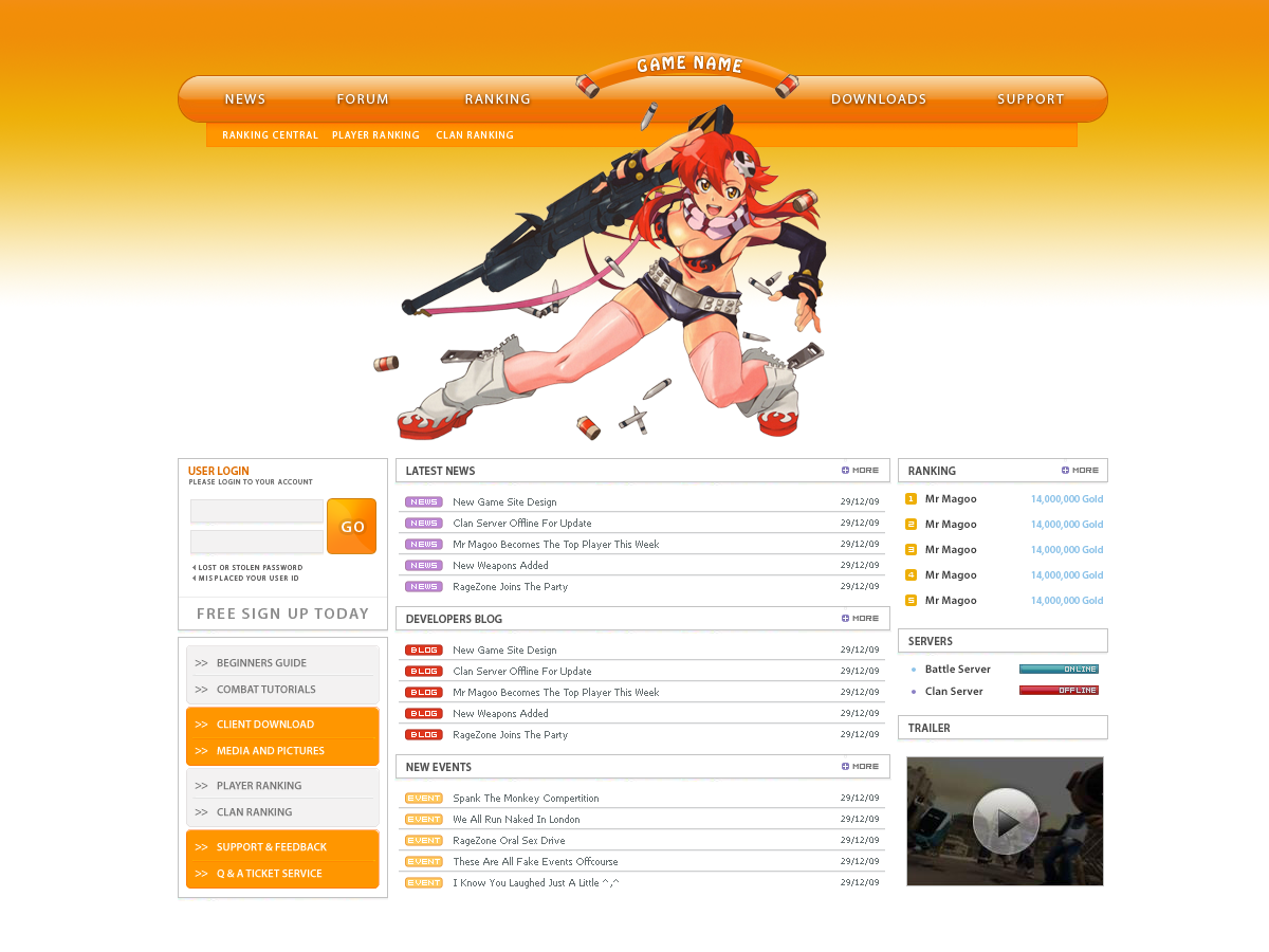 Sir Kidd - Gaming Template [Orange Box] - RaGEZONE Forums