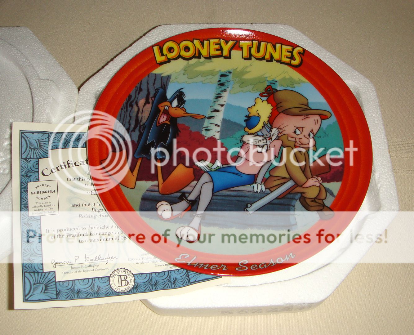 LOONEY TUNES Bugs Bunny Daffy Duck ELMER SEASON Plate  