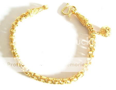   18/24k Real Yellow Gold Filled Plate 9 Ethnic Charm Bracelet Bangle