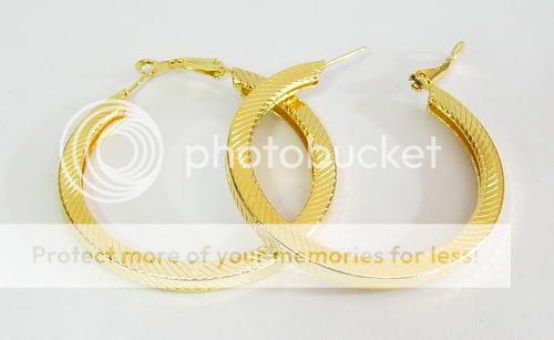 Beautiful 18k/24k Yellow Gold GP Filled 9 Womens Hoop Earrings 1.7 